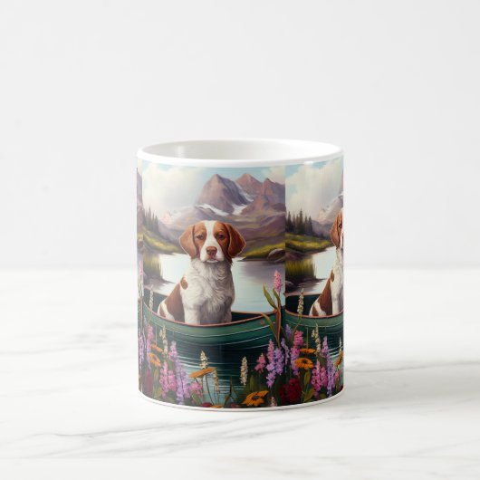 Brittany Spanier auf dem Paddle: Ein Landschaftlic Kaffeetasse (Mittel)