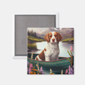 Brittany Spanier auf dem Paddle: Ein Landschaftlic Magnet (Vorderseite/Rückseite)