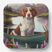 Brittany Spanier auf dem Paddle: Ein Landschaftlic Pappteller (Vorderseite)