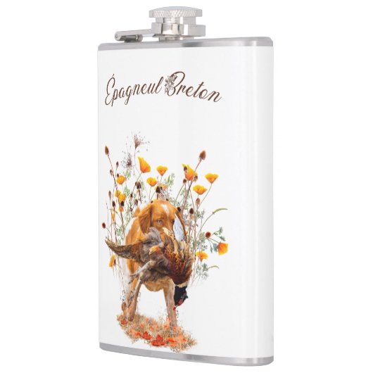 Brittany Spanisch, Jagd Fasan Tasse Flachmann (Links)