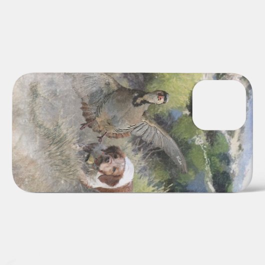 Brittany Spanisch Jagdchukar-Partridge, Art Case-Mate iPhone Hülle (Rückseite (Horizontal))