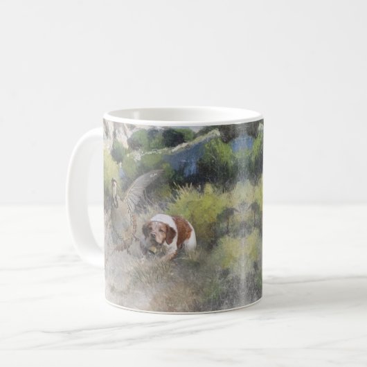 Brittany Spanisch Jagdchukar-Partridge, Art Kaffeetasse (Vorderseite Links)