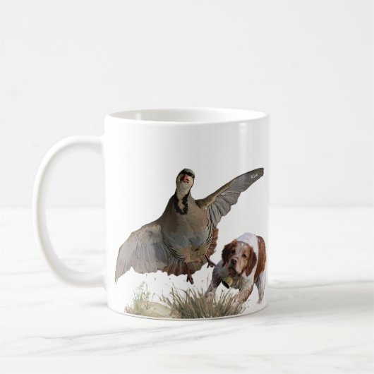 Brittany Spanisch Jagdchukar-Partridge, Art Kaffeetasse (Links)