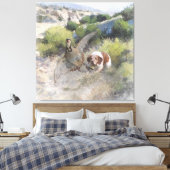 Brittany Spanisch Jagdchukar-Partridge, Art Leinwanddruck (Insitu (Schlafzimmer))