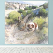 Brittany Spanisch Jagdchukar-Partridge, Art Leinwanddruck (Insitu (Holzboden))
