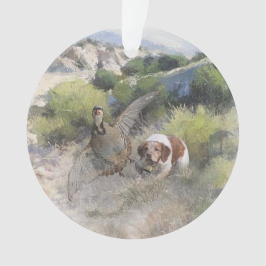 Brittany Spanisch Jagdchukar-Partridge, Art Ornament (Vorderseite)