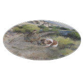 Brittany Spanisch Jagdchukar-Partridge, Art Schneidebrett (Ecke)