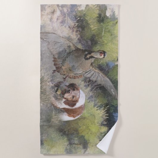Brittany Spanisch Jagdchukar-Partridge, Art Strandtuch (Vorderseite)