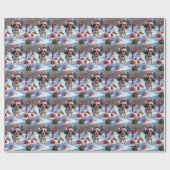 Brittany Spanisch Weihnachts-Feierliche Schneeszen Geschenkpapier (Flach)