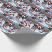 Brittany Spanisch Weihnachts-Feierliche Schneeszen Geschenkpapier (Ecke)