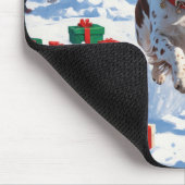 Brittany Spanisch Weihnachts-Feierliche Schneeszen Mousepad (Ecke)