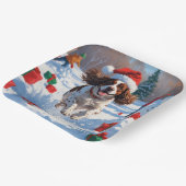 Brittany Spanisch Weihnachts-Feierliche Schneeszen Pappteller (Gewinkelt)