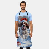 Brittany Spanisch Weihnachts-Feierliche Schneeszen Schürze (Getragen)