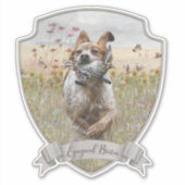 Brittany Spanische Jagdquail , Art Aufkleber (Vorderseite)