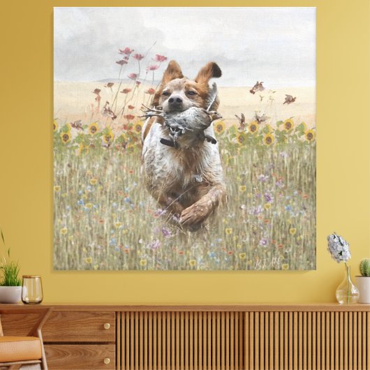 Brittany Spanische Jagdquail , Art Leinwanddruck (Insitu (Wohnzimmer))