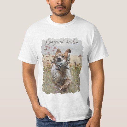 Brittany Spanische Jagdquail , Art T-Shirt (Vorderseite)