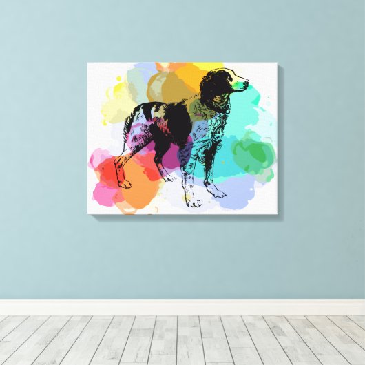 Brittany Spanischer Hund Leinwanddruck (Insitu (Holzboden))