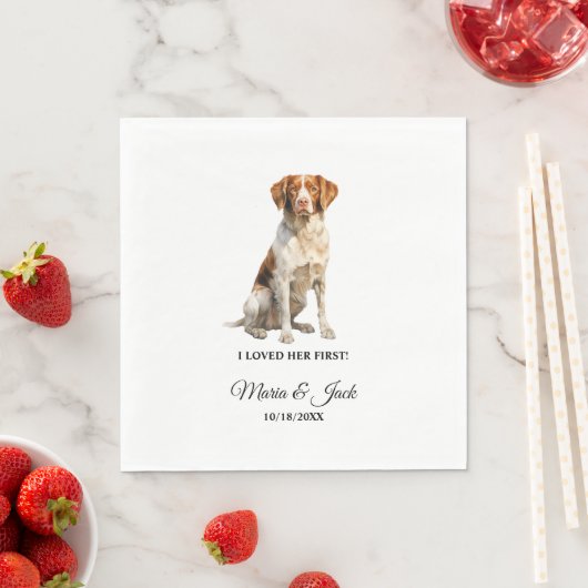 Brittany Spanish Pet Cocktail Wedding Serviette (Beispiel)