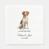 Brittany Spanish Pet Cocktail Wedding Serviette (Vorderseite)