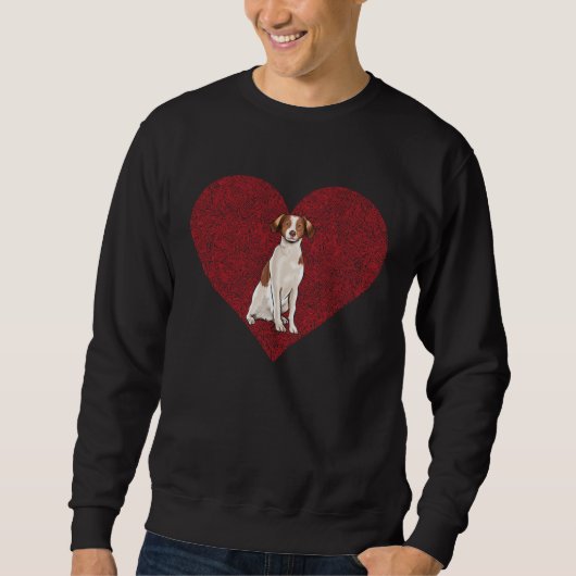 Brittany Valentines Day Dog Love Fingerprint Sweatshirt (Vorderseite)