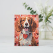 Brittany Valentinstag Postkarte (Stehend Vorderseite)