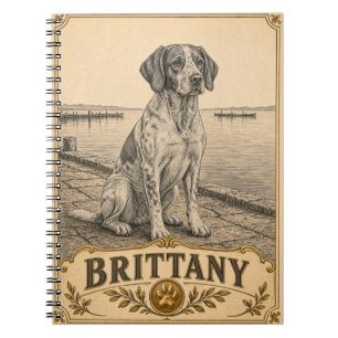 Brittany, Vintage Heritage Hund Notizblock