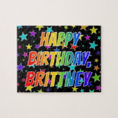 "BRITTNEY" First Name, Fun "HAPPY BIRTHDAY" Puzzle (Horizontal)