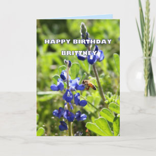 Brittney Texas Bluebonnet Happy Birthday Karte