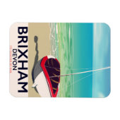 Brixham beach Devon vintage travel poster Magnet (Horizontal)