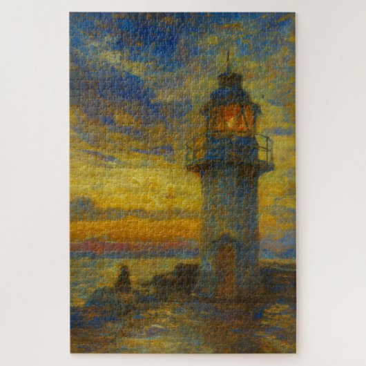 Brixham Hafen Leuchtturm Turner Style Art Puzzle (Vertikal)