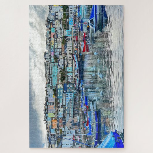 Brixham Harbor Swans: Devon Coast 1000pc Puzzle (Vertikal)