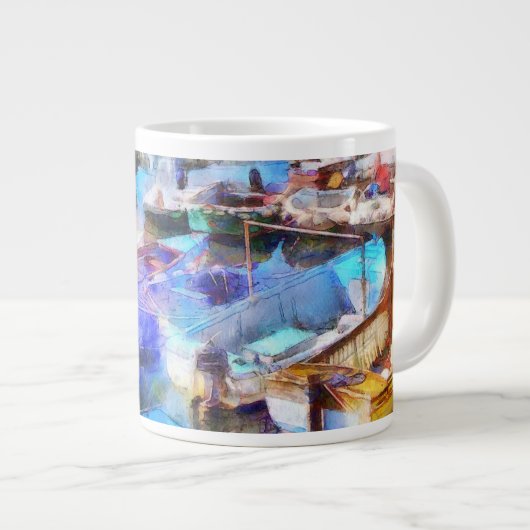 Brixham Harbour Devon UK Jumbo-Tasse (Vorderseite Rechts)