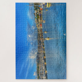 Brixham Marina: Sonniger Hafen von Devon und Möwen Puzzle