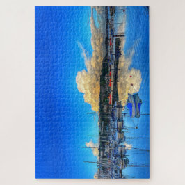 Brixham Reflections: Golden Clouds & Marina Blick Puzzle