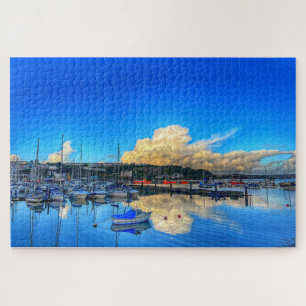 Brixham Reflections: Goldene Wolken & Marina Blick Puzzle