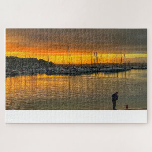 Brixham-Sonnenuntergang: Goldener Hafen und Küsten Puzzle