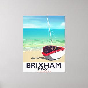 Brixham Strand Devon Vintage-Reiseposter Leinwanddruck