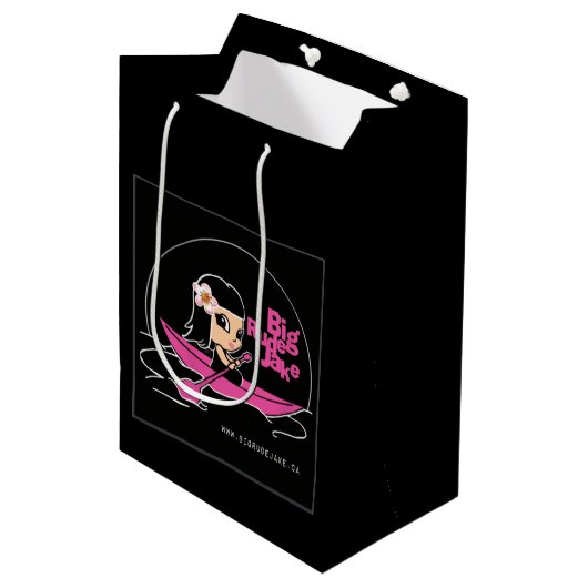 BRJ Pink Canoe Logo Medium Geschenktüte (Vorderseite Schrägansicht)