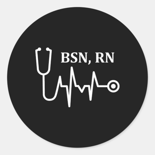 BRN Rn Registered Nurse Medical Stethoscope Hebeat Runder Aufkleber (Vorderseite)