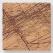 Brn Tan Grunge Fraktal Square Stone Untersetzer (Vorderseite)