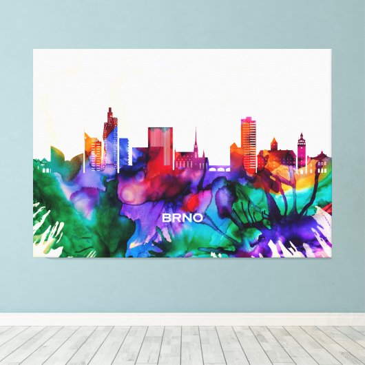 Brno Skyline Leinwanddruck (Insitu (Holzboden))