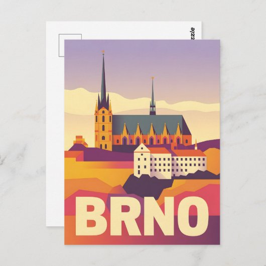 Brno Vintag Postkarte (Vorne/Hinten)