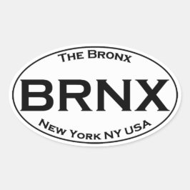 BRNX - Das Oval-Logo der Bronx New York Ovaler Aufkleber