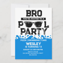 BRO Blue Pool Party Boy Birthday