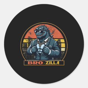 Bro Brozilla Strong Brother Saurus Family Matching Runder Aufkleber