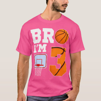 Bro I m 3 Year Old Basketball Thema 3Rd Boy Birthd T-Shirt