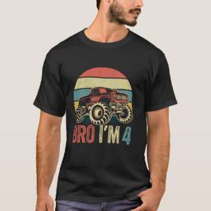 Bro I m 4 Monster Trucks 4. Geburtstag Jam Retr T-Shirt