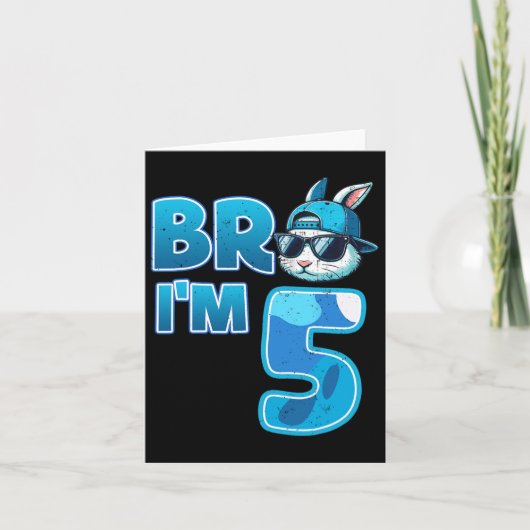 Bro I m 5 Birthday Boy 5th Matching Ostersonne R Karte (Vorderseite)