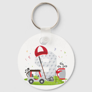 Bro Ich bin 9 Jahre alt Golf Thema 9. Geburtstag G Schlüsselanhänger