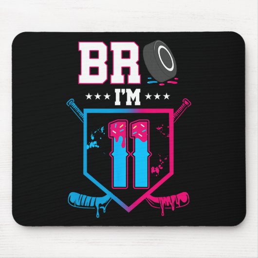 Bro I'm 11 Year Old Hockey Ice Cream Drip 11th Bir Mousepad (Vorne)